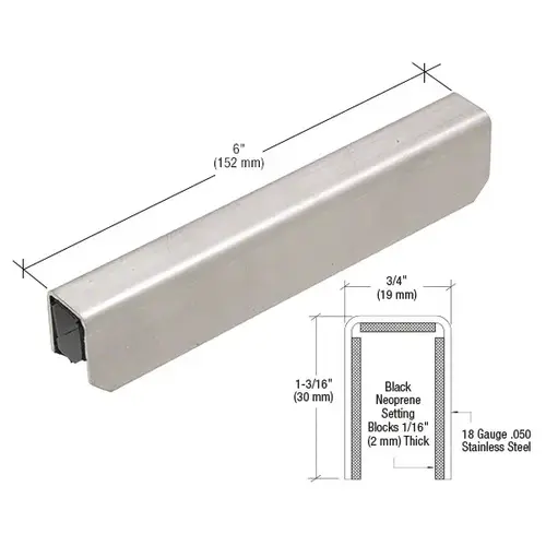 CRL GRL10CSS Mill Stainless Steel Connector Sleeve for 1" x 1-5/16" 11 Gauge Cap Rail