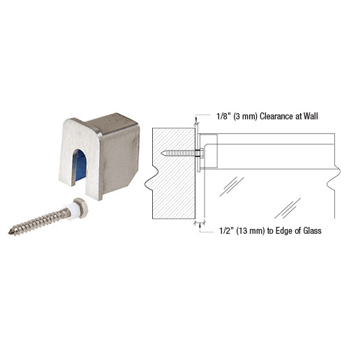 CRL GRL10SECBS 316 Brushed Stainless 11 Gauge Stabilizing End Cap for 1" x 1-5/16" Cap Rail