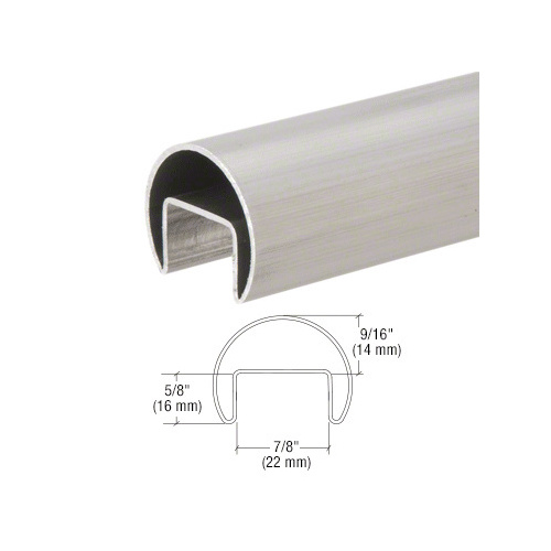 316 Brushed Stainless 1-1/2" Roll Form Cap Rail - 19'-8"