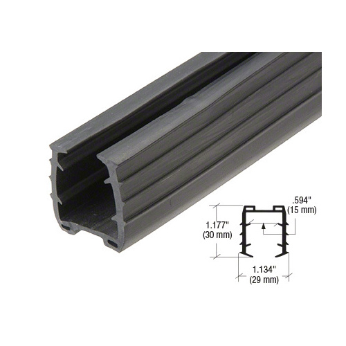 Roll Form Cap Rail Black Rubber Insert for 5/8" (15 mm) Monolithic Glass and 11/16" (17.52 mm) Laminated Glass