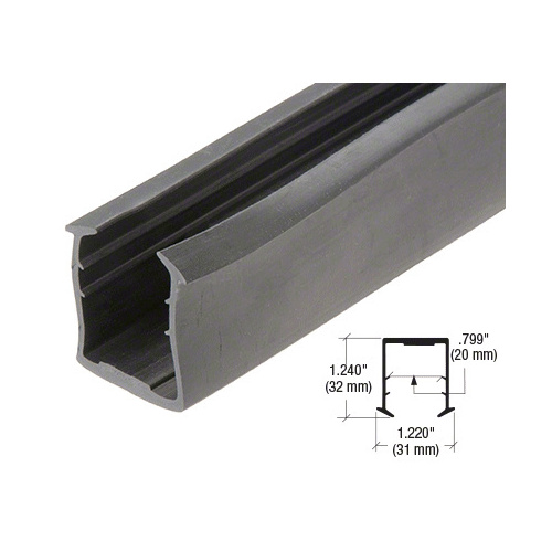 CRL GRRF2021PV Roll Form Cap Rail Black Rubber Insert for 27/32" (21.52 mm) Laminated Glass