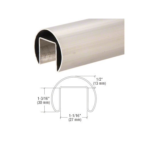 CRL GRRF20BS 316 Brushed Stainless Steel 1-7/8" Roll Form Cap Rail - 19'-8"