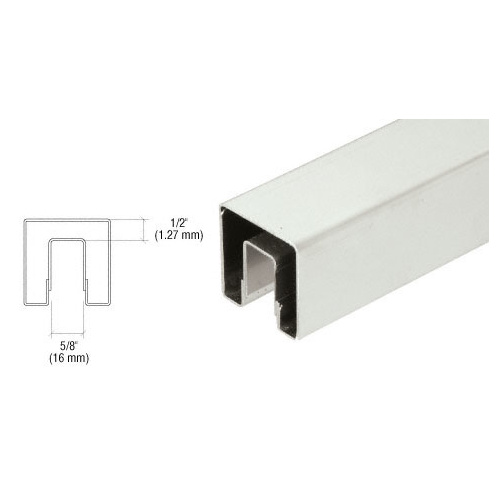 Brushed Stainless 1-1/2" Square Premium Cap Rail for 1/2" Glass - 120" Long