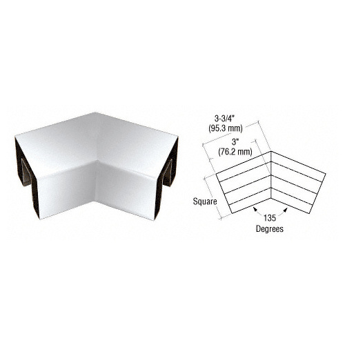 Polished Stainless 135 Degree Crisp Corner Square Cap Horizontal Corners