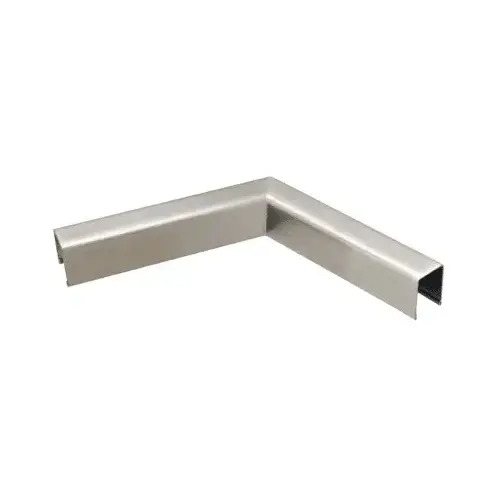 Brushed Stainless U-Channel Custom Horizontal Corner for 1/2" Glass Cap Railing