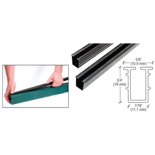 Glass Barrier Post Rigid Glazing Vinyl -  24" Stock Length - pack of 25