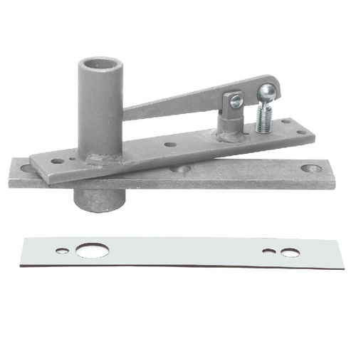 Heavy-Duty Long Pivot Pin Center-Hung Top Pivot with Satin Chrome Cover Plate