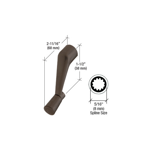 CRL H3532 Bronze Casement Operator Handle with 5/16" Spline Size and 2-11/16" Length