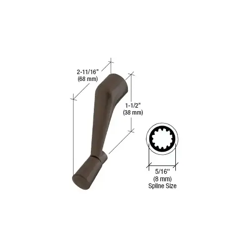 CRL H3532 Bronze Casement Operator Handle with 5/16" Spline Size and 2-11/16" Length