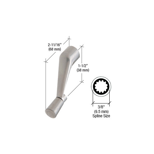 Aluminum Casement Operator Handle with 3/8" Spline Size and 2-11/16" Length