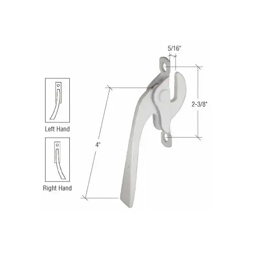 Aluminum Left Hand Casement Window Lock - 2-3/8" Screw Holes