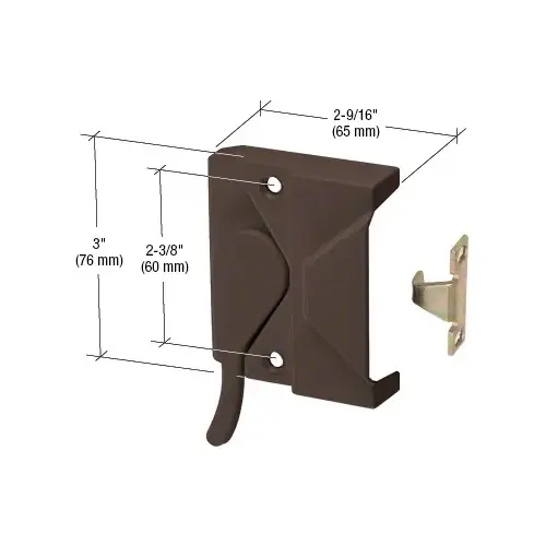 Bronze Right Hand Casement Window Lock 2-3/8" Screw Holes