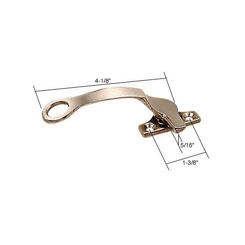 Left Hand Casement Window Locking Handle With 1-3/8" Screw Holes, Ring Handle Brushed Nickel