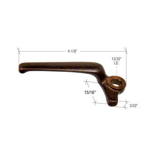 Left Hand Project-In Casement Window Locking Handle With 15/16" Hook Projection for Fenestra Windows Dark Bronze