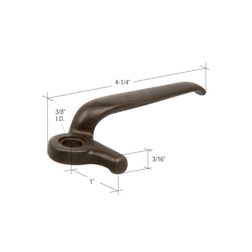 Right Hand Project-In Casement Window Locking Handle with 1" Hook Projection for Fenestra Windows Dark Bronze