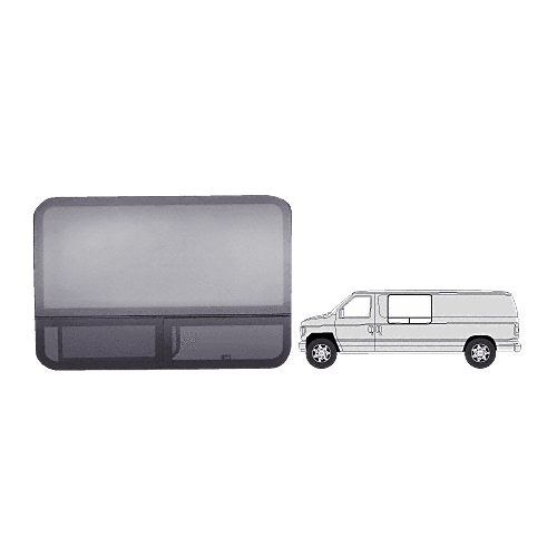 T-Vent "All Glass Look" Window Driver Side Forward 1992+ Ford Vans 42-3/4" x 28-1/4"