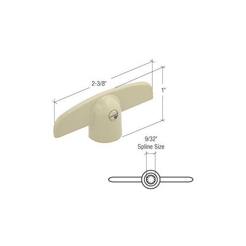 Driftwood T-Crank Window Handle for Peachtree with 9/32" Spline