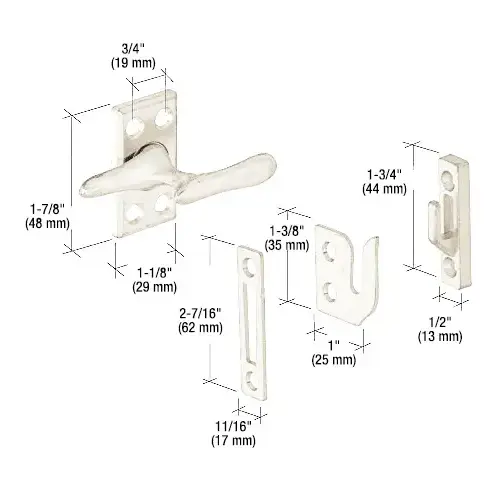 White Casement Sash Lock