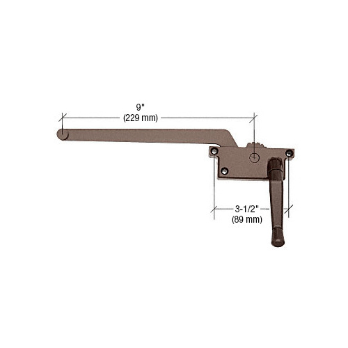 Square 9" Right Handed Bronze Wood Casement Operator