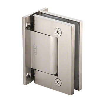 CRL H8010SN Brushed Satin Nickel Oil Dynamic Full Back Plate Wall-to-Glass Hinge - Hold Open