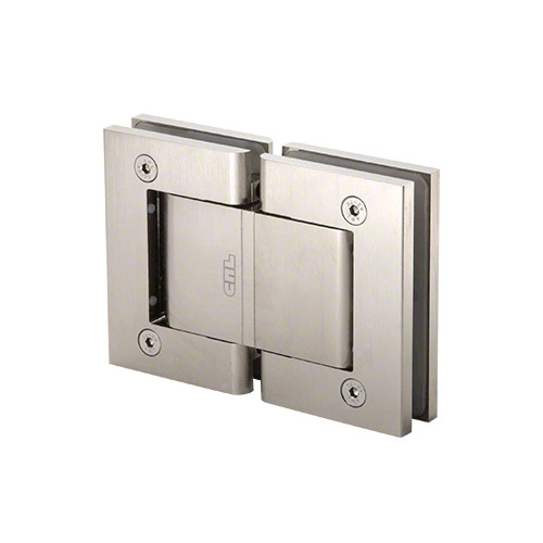 Brushed Satin Nickel Oil Dynamic 180 degree Glass-to-Glass Hinge - Hold Open