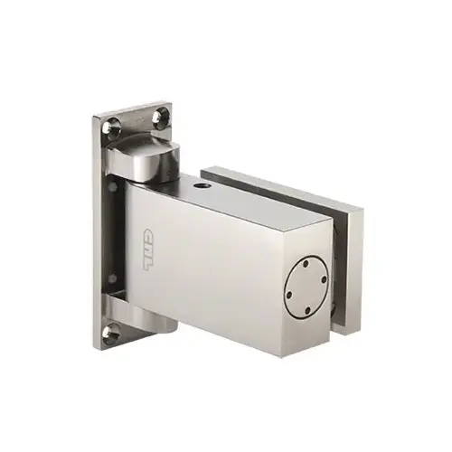 Brushed Satin Nickel Oil Dynamic 8060 Hydraulic 'All-Glass' Commercial Door Hinge - Hold Open