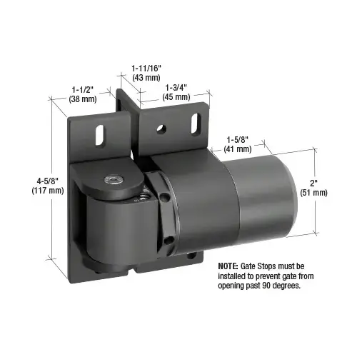 Hydraulic Gate Hinge-Closer Black