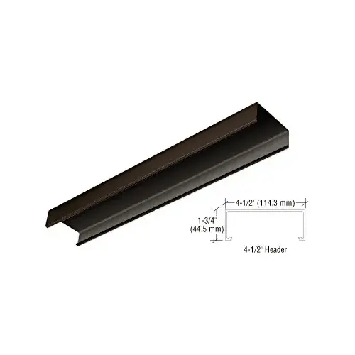 Black Bronze Anodized 4-1/2" Header Channel - 120"