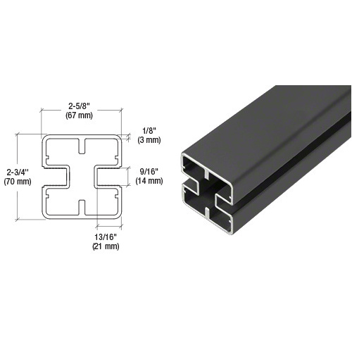 Matte Black Heavy-Duty Windscreen Post Only - 156"