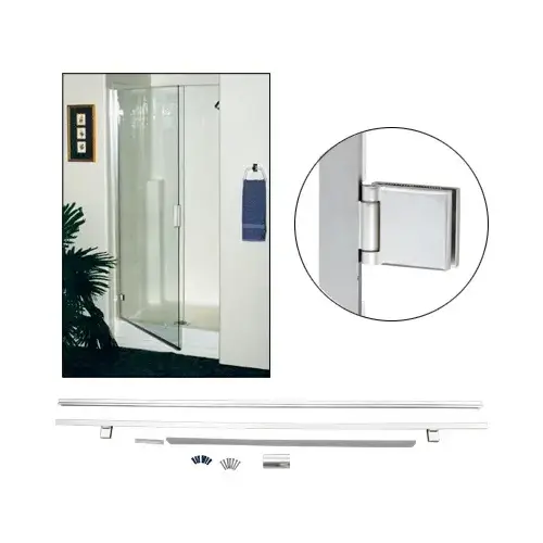 CRL HDK72BA Brite Anodized 72" High Frameless KD Hinged Door Kit for 1/4" Glass