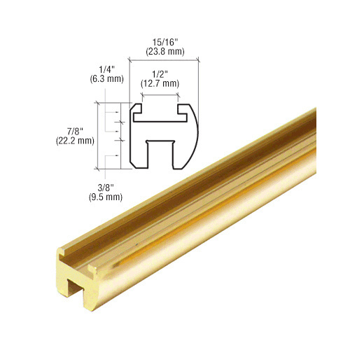 CRL HE06BR Brass 98" Header Bar Only for HEADER06