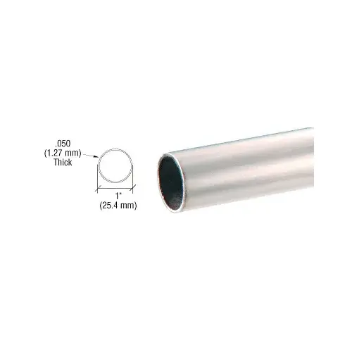 CRL HR10BS Brushed Stainless 1" Diameter Round .050" Tubing - 236"