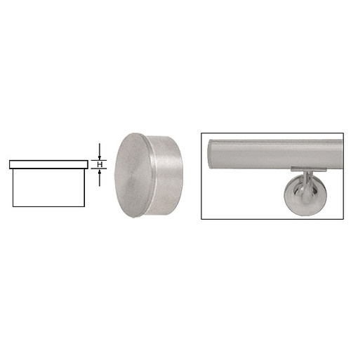 CRL HR15FBS Brushed Stainless Flat End Cap for 1-1/2" Round Tubing