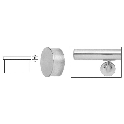 CRL HR10FPS Polished Stainless Flat End Cap for 1" Round Tubing