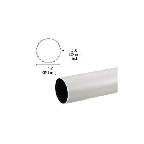 CRL HR15BS98 Brushed Stainless 1-1/2" Diameter Round .050" Tubing - 98" Stock Length