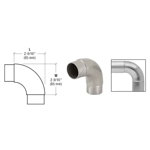 Brushed Stainless EZ Radius 90 Degree Corner for 1-1/2" Tubing