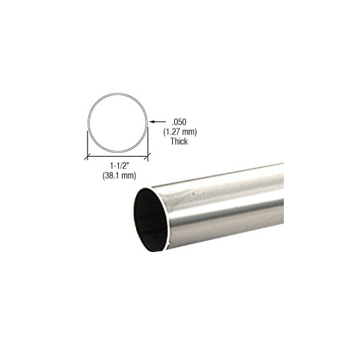 CRL HR15PS98 Polished Stainless 1-1/2" Diameter Round .050" Tubing - 98" Stock Length
