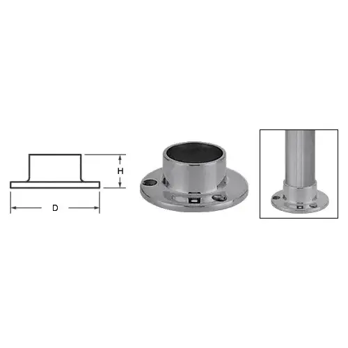 CRL HR15YBS Brushed Stainless Full Flange for 1-1/2" Tubing