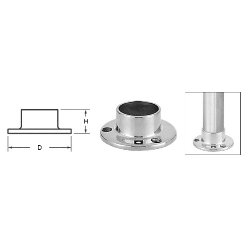 CRL HR15YPS Polished Stainless Full Flange for 1-1/2" Tubing