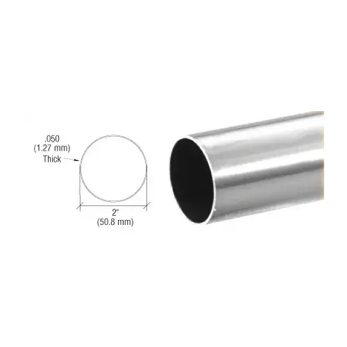 CRL HR20BS Brushed Stainless 2" Diameter Round .050" Tubing - 236"