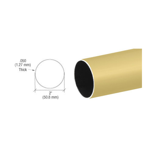 Satin Brass 2" Diameter Round .050" Tubing - 216"