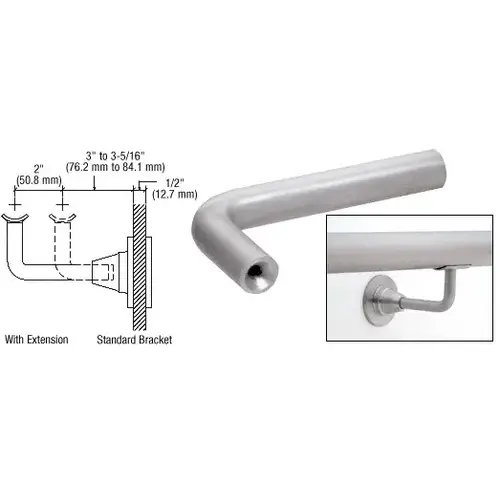 Brushed Stainless Newport Series Extension Arms for HR2D Series Brackets