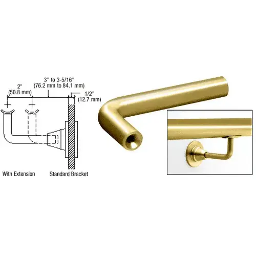 Polished Brass Newport Series Extension Arms for HR2D Series Brackets