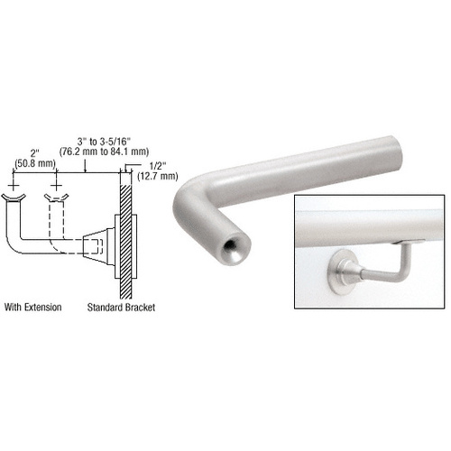 Satin Anodized Newport Series Extension Arms for HR2D Series Brackets