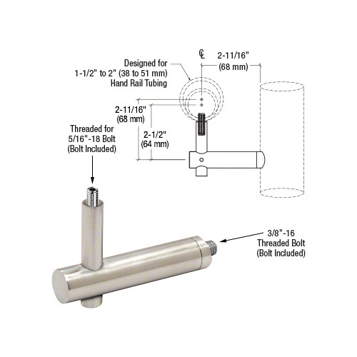 Brushed Stainless Coastal Series Post Mounted Hand Rail Bracket