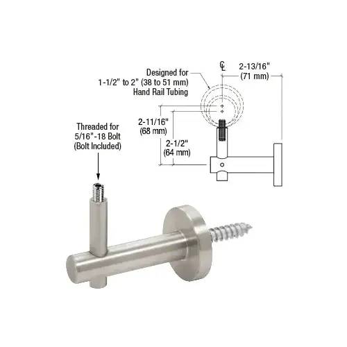Brushed Stainless Custom Coastal Series Wall Mounted Hand Rail Bracket