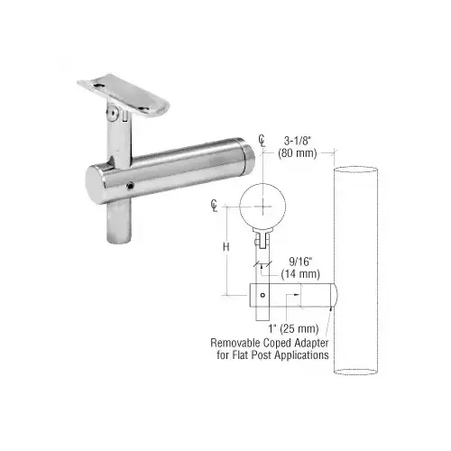 316 Polished Stainless Sunset Series Post Mounted Hand Rail Bracket