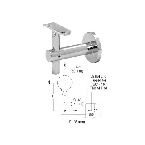 316 Polished Stainless Sunset Series Wall Mounted Hand Rail Bracket