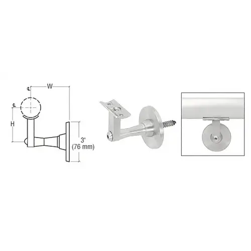 Mill Aluminum Manhattan Series Wall Mounted Hand Rail Bracket