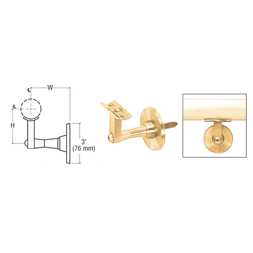 Polished Brass Manhattan Series Wall Mounted Hand Rail Bracket